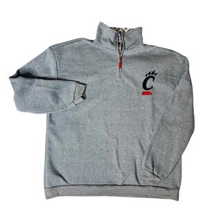 Cincinnati Bearcats Mens‎ Gray Quarter Zip Pullover Sweatshirt Hoxworth XL